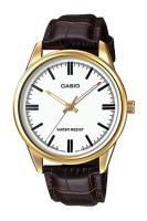 Casio Standard นาฬิกาข้อมือผู้ชาย สายหนัง รุ่น MTP-V00,MTP-V005GL,MTP-V005GL-7A - สีทอง