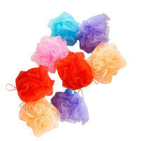 ROSENICE【Hot Sale】 8pcs ตาข่ายสีลูกอาบน้ำลูกอาบน้ำฟองมุ้งกลับ Scrubber พร้อมเชือกแขวนสีสุ่ม