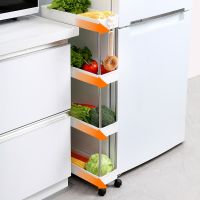 【CC】 2/3/4 Tier Narrow Storage Cart Shelf Unit Drawer Organizer Out Trolley Rack