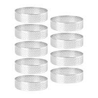 18 Pack Round Tart Ring, Mousse Rings, Stainless Steel Heat-Resistant Perforated Mousse Rings, Metal Round Ring Mold