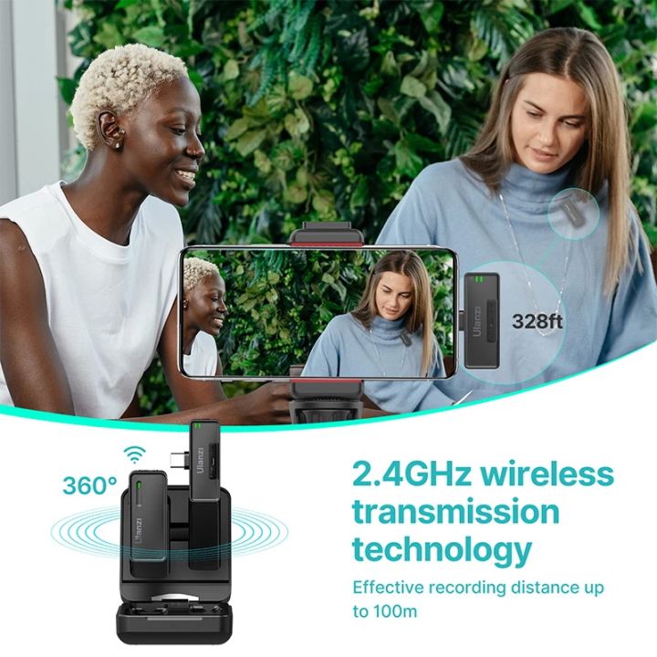 ไมค์ไร้สาย-ulanzi-uw-mic-2-4ghz-recording-wireless-microphone-ไมโครโฟนติดปกเสื้อ-สำหรับไลฟ์สด-ถ่ายวีดีโอ-รับเสียง-360-องศา