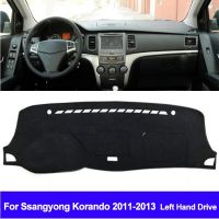 แผงควบคุมรถปก Dashmat สำหรับ Ssangyong Korando 2013 2012 2011อัตโนมัติ Dash เสื่อสีอาทิตย์ Dash คณะกรรมการปก Pad พรม