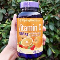 80% OFF ราคา Sale!!! โปรดอ่าน EXP: 06/2023 วิตามินซี Vitamin C 1000mg with Bioflavonoids &amp; Rose Hips 250 Coated Caplets (PipingRock®) แบบเม็ดเคี้ยว Piping Rock