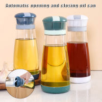 Automatic Open No Drip Glass Bottle Kitchen Oil Vinegar Measuring Spout Bottle 700ML can CSV