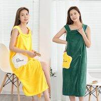 hotx 【cw】 Wearable Bathrobe Woman Shower Female Soft for Adults and Sauna Textile