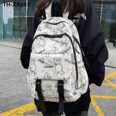 Han edition graffiti new college student backpack men and women capacity of junior middle school high students bag popular logo