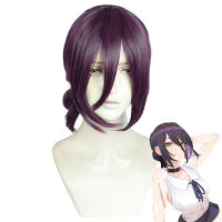 Reze Cosplay Wig Anime Chainsaw Man Purple Brown Ponytail Hair Pelucas Halloween Carnival Party Costume Role Play