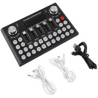 F007C English Version Professional Convenient Compact Desktop Singing Sound Card Desktop Sound Card Sound Card Mixer for Live