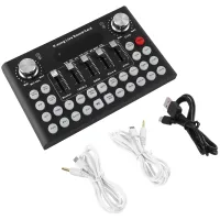 F007C English Version Professional Convenient Compact Desktop Singing Sound Card Mixer for Live