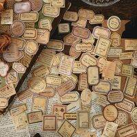 100PCS Vintage Coffee Stain Label Sticker DIY Scrapbooking Journal Base Collage Mobile Diary Happy Planner Gift Seal Decoration Stickers Labels