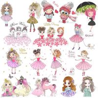 Little Girl Patches For Clothing Ballet Girl Patches Thermo-stickers On Clothes Cartoon Transfer Patch Iron On Transfer Applique