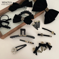 MIAOYA Fashion Jewelry Shop วินเทจ Camellia กิ๊บสำหรับหญิงวัสดุกำมะหยี่โบว์ผูกเครื่องประดับผมสำหรับนักเรียน INS รายการร้อน