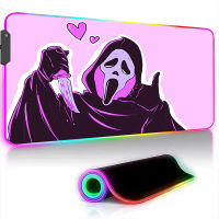 RGB Mousepad Xxl Pink Ghostface Mouse Pad 900x400 Led Mat Anime Large Car Pc Accessories Pads Game Mats Deskmat Gaming Mause