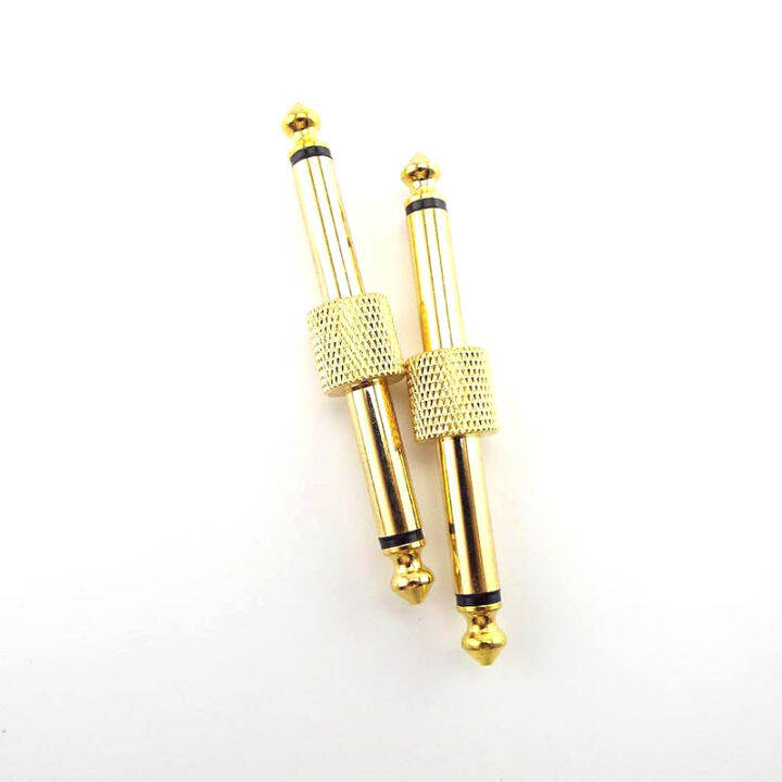 qkkqla-2pcs-6-35mm-6-5mm-male-jack-plug-mono-audio-adapter-plug-connector-guitar-effect-pedals-instrument-convert-patch-adaptor