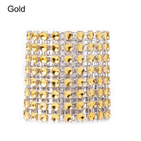 FEESTIGO 30PCS Gold Silver Diamond Mesh Napkin Rings Wedding Napkin Holders Christmas Table Decoration New Year Decor