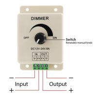 ☇♈♠ 12V 24V LED Dimmer Switch 8A Voltage Regulator Adjustable Controller for LED Strip Light Lamp