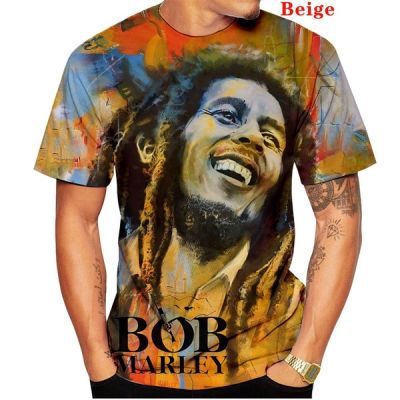 2023 New Fashion Unisex Bob Marley Printed 3d T Shirt Reggae Music Hip Hop Casual Short Sleeve Summer Clothing