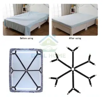 RPang Bed Sheet Clips Adjustable Sheet Straps Suspenders Gripper Fastener 6  Sides Triangle Heavy Duty