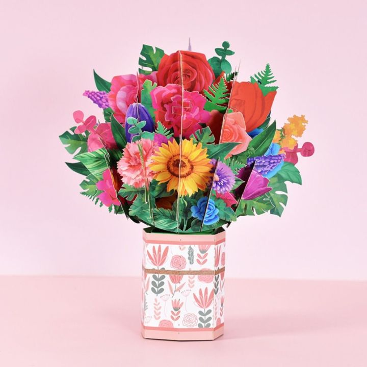 3d-pan6303936269สำหรับงานฝีมือแม่ภรรยาดอกไม้กระดาษป๊อปอัพการ์ดอวยพร-s-ช่อดอกไม้การ์ดอวยพรการ์ดวันแม่