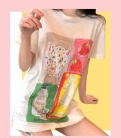 เสื้อยืดโอเวอร์ไซร์ เสื้อยืดผ้าลายสวย ผ้านิ่ม ใส่สบาย