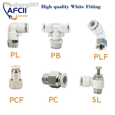 Pneumatic Hose Fitting High Quality White Air Fitting 1/4 1/2 6mm 8mm BSP Thread Quick Connector Coupling Trachea Hose Fitting