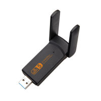 Tanjiaxun การ์ดเครือข่ายไร้สายความเร็วสูง Dual Band สีดำ AC1900Mbps USB3.0 Dual Booster เสาอากาศ WiFi Transceiver สำหรับ PC USB WiFi Transceiver