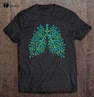 New Lung Tree Christmas Lights Respiratory Therapist Tshirt Xmas Gift Halloween Shirts For Unisex Fashion Funny Tshirt