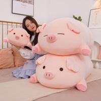 【ของเล่นตุ๊กตา】 40/50/60/80cm Squish Pig Stuffed Doll Lying Plush Piggy Toy Animal Soft Plushie Pillow Cushion Kids Baby Comforting Gift