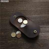 【CW】₪✺✗  SIMLINE Leather Coin Purse Men Cowhide Small Coins Wallets Organizer Holder