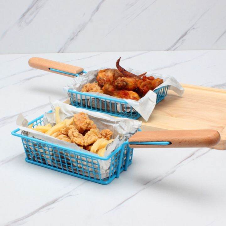 creative-blue-french-fries-basket-fried-chicken-snack-basket-mini-fried-basket-iron-basket-milk-tea-shop-tableware