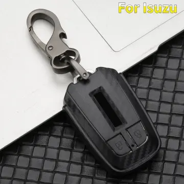  SANRILY Golden-Edge 4 Button Key Fob Cover for Isuzu New MU-X X  Series D-Max X-Terrain Pickup 2020-2022 Keyless Full Protection Key Case  with Bling Keychain Black : Automotive