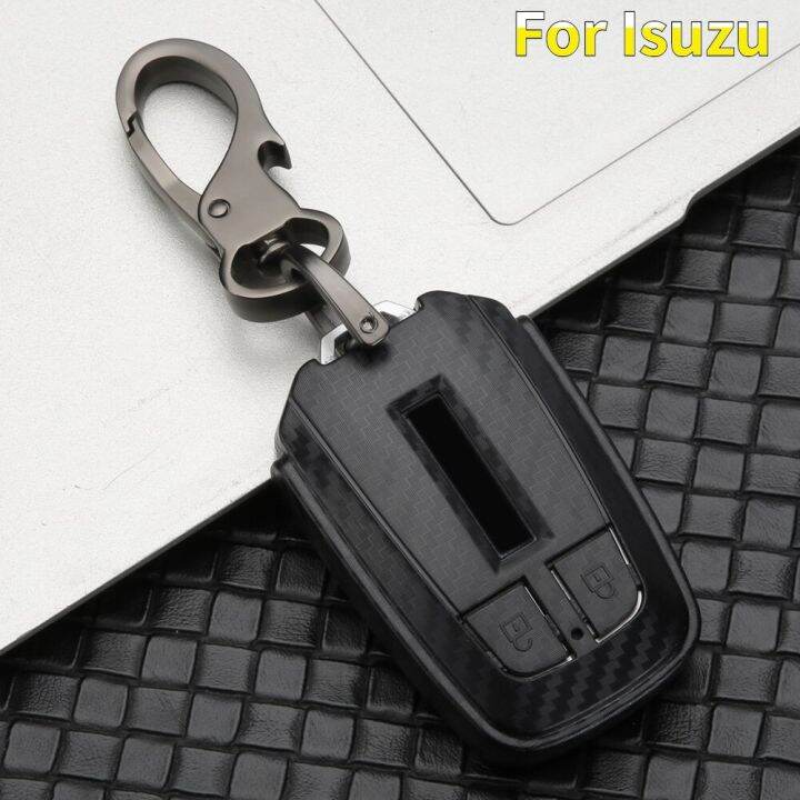 Carbon fiber Car Key Case Key Cover Key Shell For ISUZU DMAX MUX Truck DMAX Smart 2B Remote