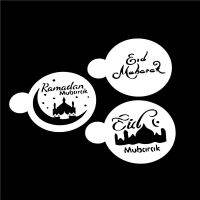 【SALE】 oritfloungor1983 3ชิ้น/เซ็ตสัตว์เลี้ยงมัสยิด Eid Mubarak Ramadan Design กาแฟ Stencils,เลเซอร์ตัดคุกกี้บิสกิต Fondant เค้กตกแต่งเครื่องมือ