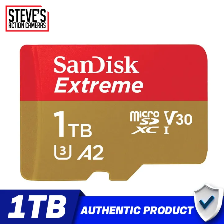 SanDisk Extreme 1TB micro SDXC UHS-I U3 V30 A2 Class 10 Memory Card ...