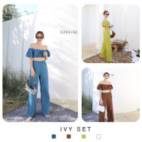 Dosimplething - Ivy Sets - ชุดเซ็ทผ้าลินิน มีซับใน เอวยางยืดมีกระเป๋ากางเกง ทรงขากระบอก ชุดเซ็ท 2 ชิ้นผญ