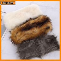 SHENGZU สกี สาว Snow Earwarmer ขนสัตว์ faux ที่คาดผมขนเทียม หมวกฤดูหนาวสำหรับผู้หญิง หมวกรัสเซียปุย