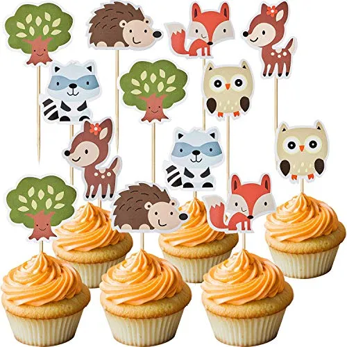 72 Pieces Forest Animals Cupcake Toppers Woodland Creatures Cupcake Toppers  Animals Friends Cake Picks for Woodland Theme Baby Shower Birthday Party  Supplies | Lazada Singapore