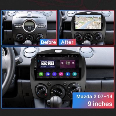 MAZDA2 2007-14 จอแอนดรอยด์ RAM2GB ROM16GB/ROM32GBเครื่องเสียงรถยนต์, วิทยุติดรถยนต์, จอภาพรถยนต์, ระบบ (Android 10.1)