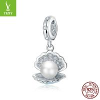 [COD] Ziyun s925 silver pearl clam bracelet pendant personalized fashion diy string decoration BSC242