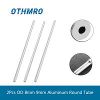 2Pcs 6063 OD 8mm 9mm Aluminum Round Tube Seamless Straight Tubing Length 300mm for DIY Air Intake Wires Leads Adapters