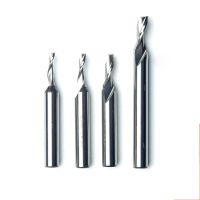 เครื่องตัดอลูมิเนียมขลุ่ย 2 ชิ้น CNC End Mills สําหรับอลูมิเนียมอัลลอยด์ตัดทองแดง 8MM / 10MM Shank HSS Router End Mill Bit