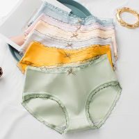 Womens Panties Small Sexy Pure Cotton Cute Style Soft And Breathable Seamless Brief Underpants Bow Design Mid-Waist Solid Color Underwear