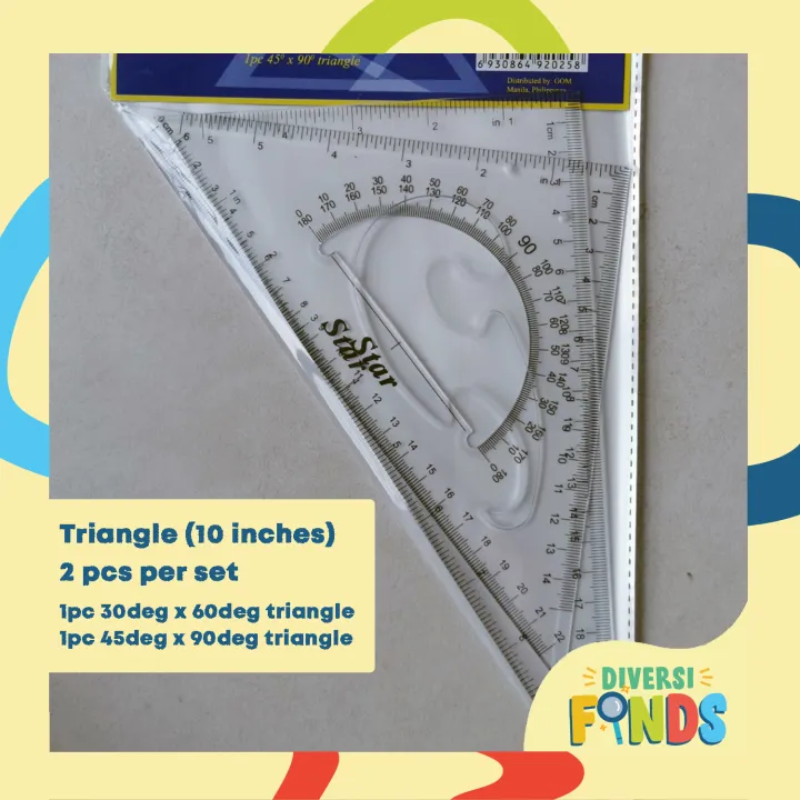 Triangle Ruler Set 30 60 And 45 90 2pcs Set Lazada Ph