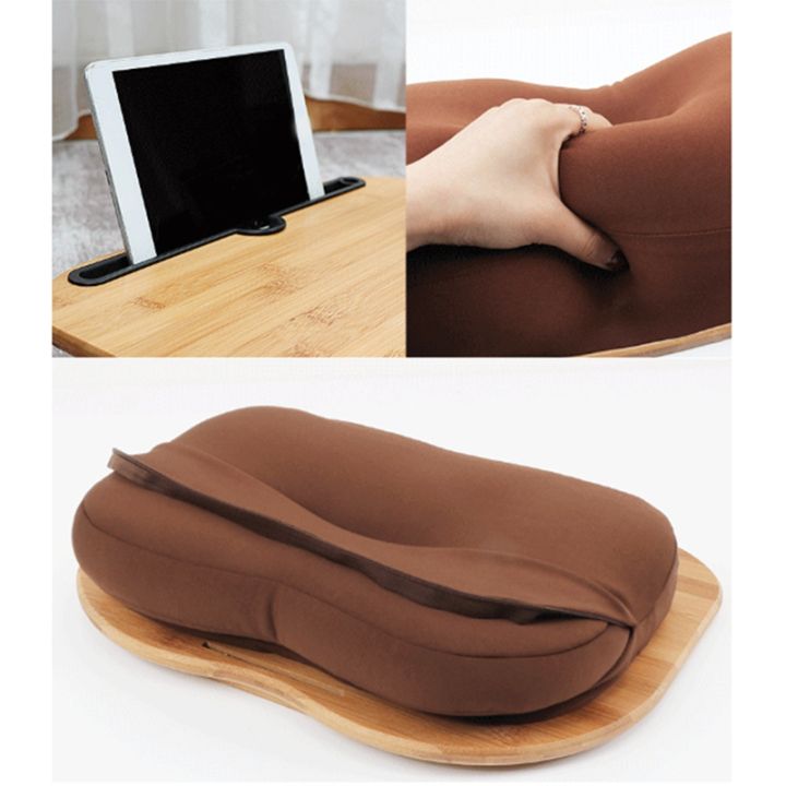 lap-desk-with-pillow-cushion-laptop-stand-replacement-parts-accessories-with-slot-for-tablet-computer-bed-table-for-travel-support-up-to-14inch-laptop