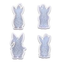 blg Easter Gnome Rabbit Keychain Epoxy Resin Mold DIY Crafts Jewelry Casting Tool Keyring Pendant Silicone Mould 【JULY】