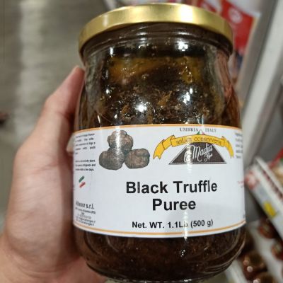 อาหารนำเข้า🌀 Black truffle sauce cream for making spaghetti Madia Black Truffle Puree 500g