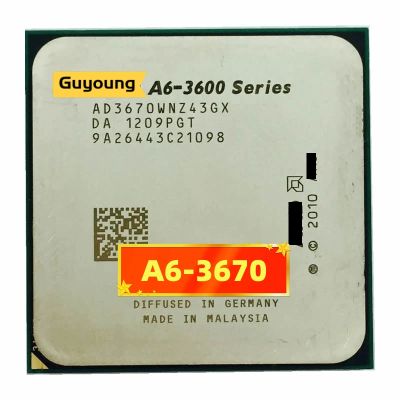 A6ซ็อกเก็ต AD3670WNZ43GX เครื่องประมวลผลซีพียูสี่แกนขนาด3670 K 2.7 GHz A6-Series A6-3670K