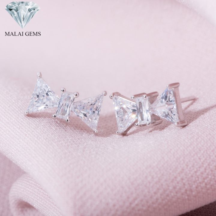 malai-gems-ต่างหูเพชร-เงินแท้-silver-925-เพชรสวิส-cz-เคลือบทองคำขาว-รุ่น075-1ea83224-แถมกล่อง-ต่างหูcz-ต่างหูเงินแท้