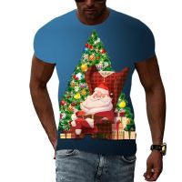 Unisex New 3D Fashion Christmas Mens t-shirt Summer Trend Casual Print T-shirt Top Celebrate the holiday short sleeve t-shirts