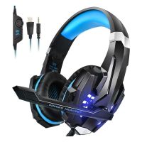 KOTION EACH PC Gaming Headset Over-Ear Gaming Headphones with Mic LED Light Noise Cancelling &amp; Volume Control for Laptop Mac